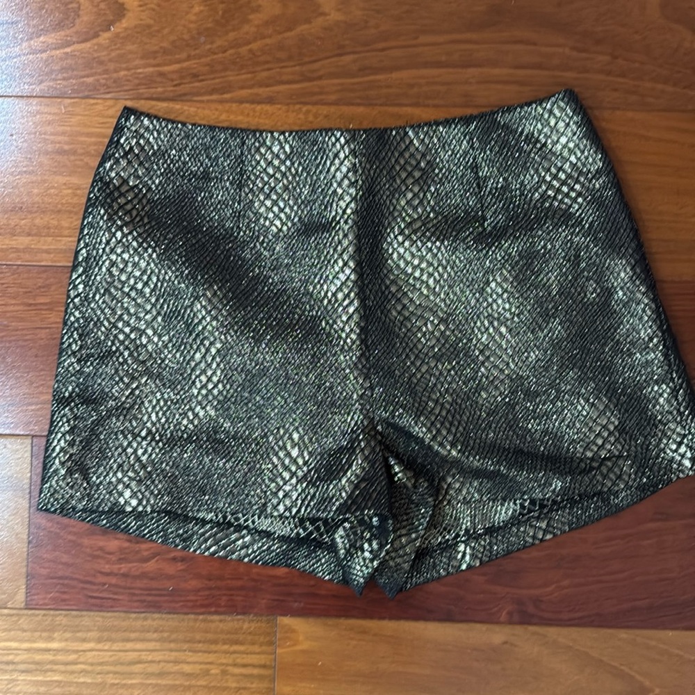 Gold and black printed shorts